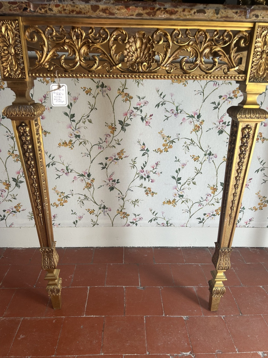 Grande Console En Bronze Doré à Ressaut,de Style Louis XIV -photo-2