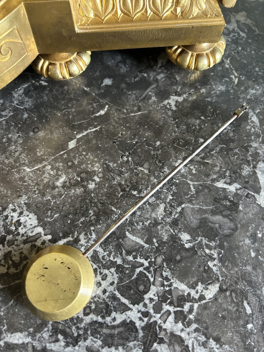 Louis XVI Style Gilt Bronze Salon Clock Known As “à La Turque” Signed F. Barbedienne-photo-7