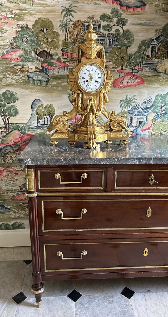Louis XVI Style Gilt Bronze Salon Clock Known As “à La Turque” Signed F. Barbedienne-photo-8