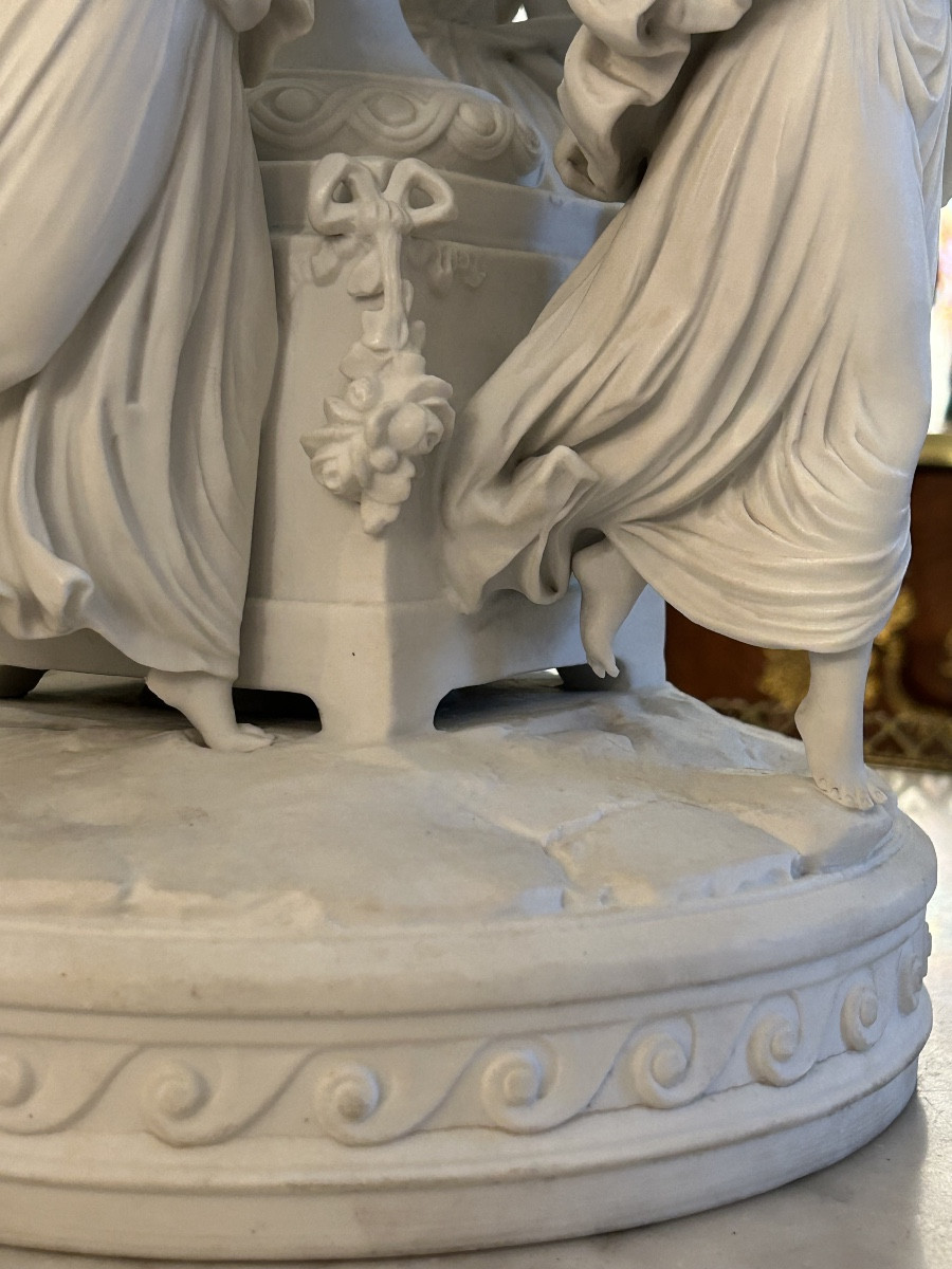 Centre de table en biscuit « danse néoclassique » , époque XIXe-photo-4