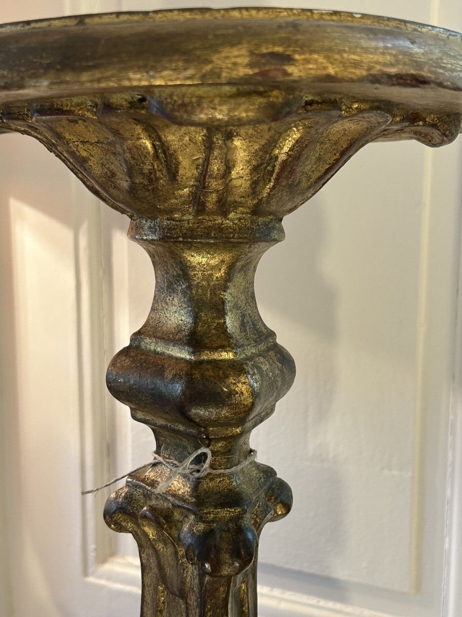 Gilded Wooden Torch Holder, Italy, 17th Century.-photo-2