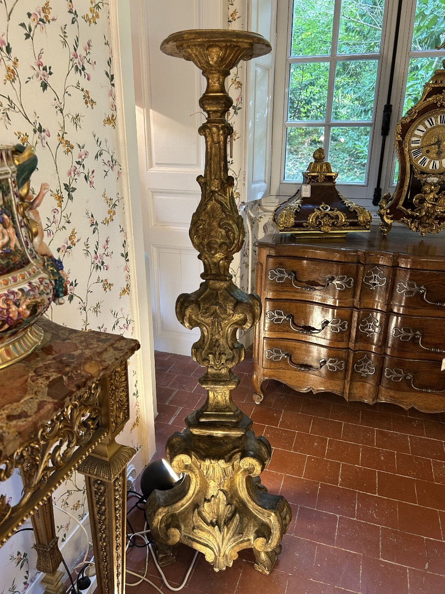 Gilded Wooden Torch Holder, Italy, 17th Century.-photo-6