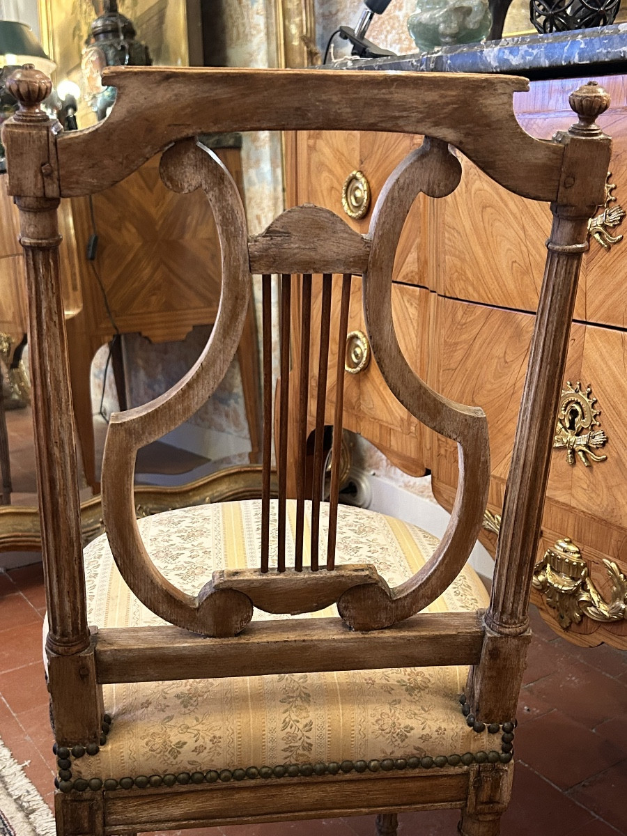 Pair Of Louis XVI Period Chairs, Lyre Model.-photo-4