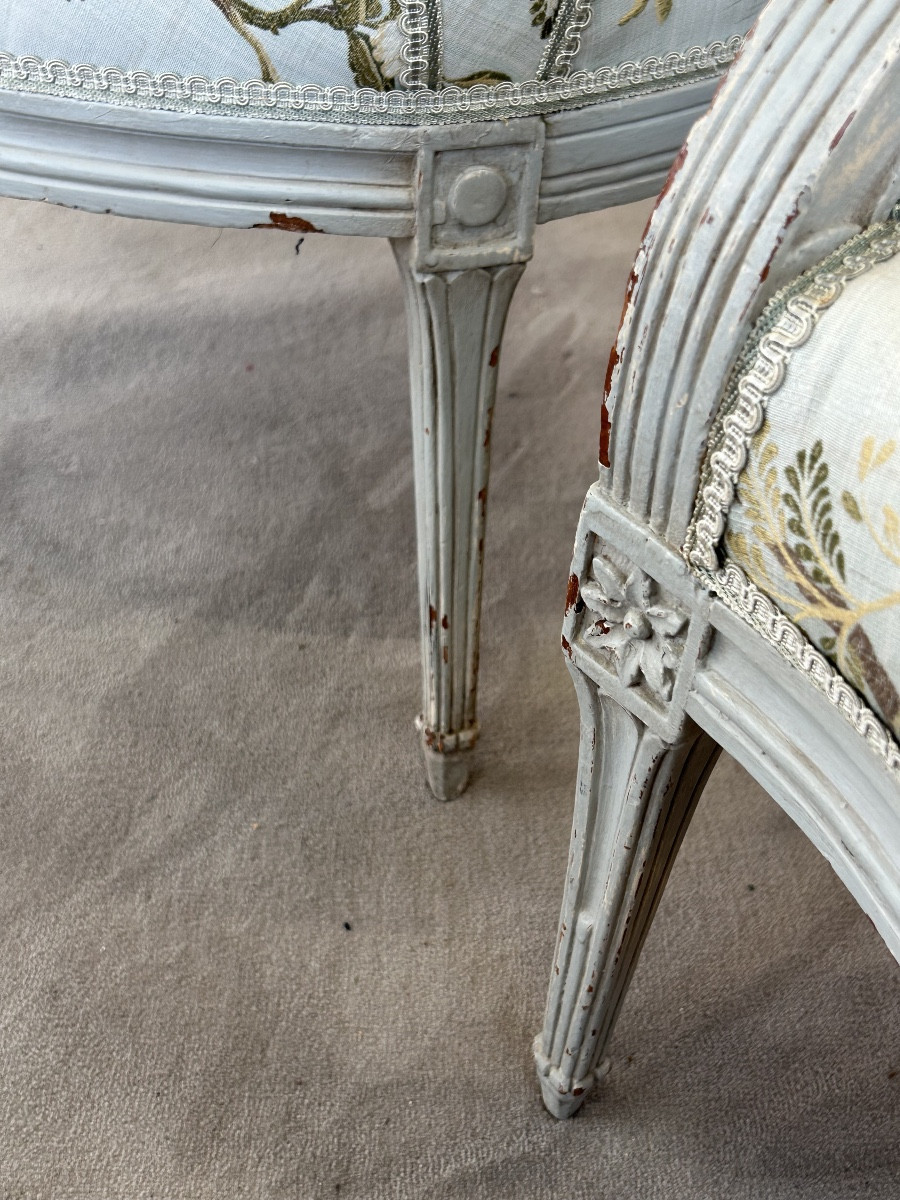 Suite de 6 fauteuils de salon provençaux d’époque Louis XVI-photo-2