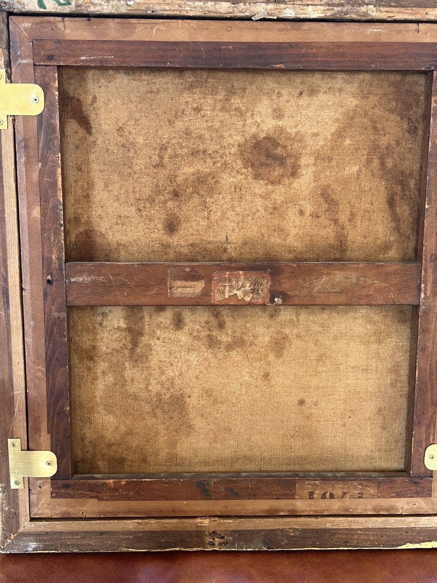 Grisaille , Huile sur toile d’époque XVIIIe d’après François Boucher-photo-1