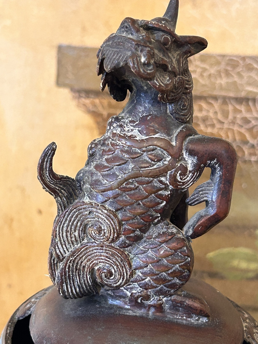 Cloisonné Bronze Incense Burner , China 19th Century-photo-3