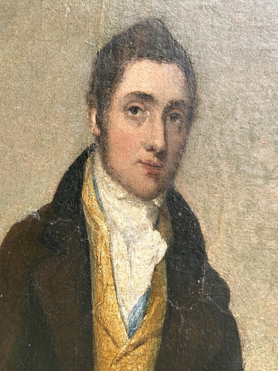 Portrait en pied de gentilhomme anglais dans un jardin début XIXe-photo-3
