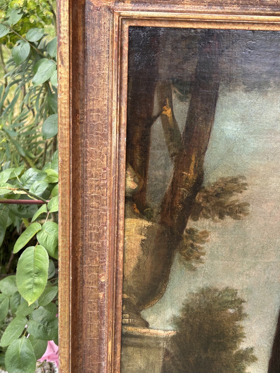 Portrait en pied de gentilhomme anglais dans un jardin début XIXe-photo-1
