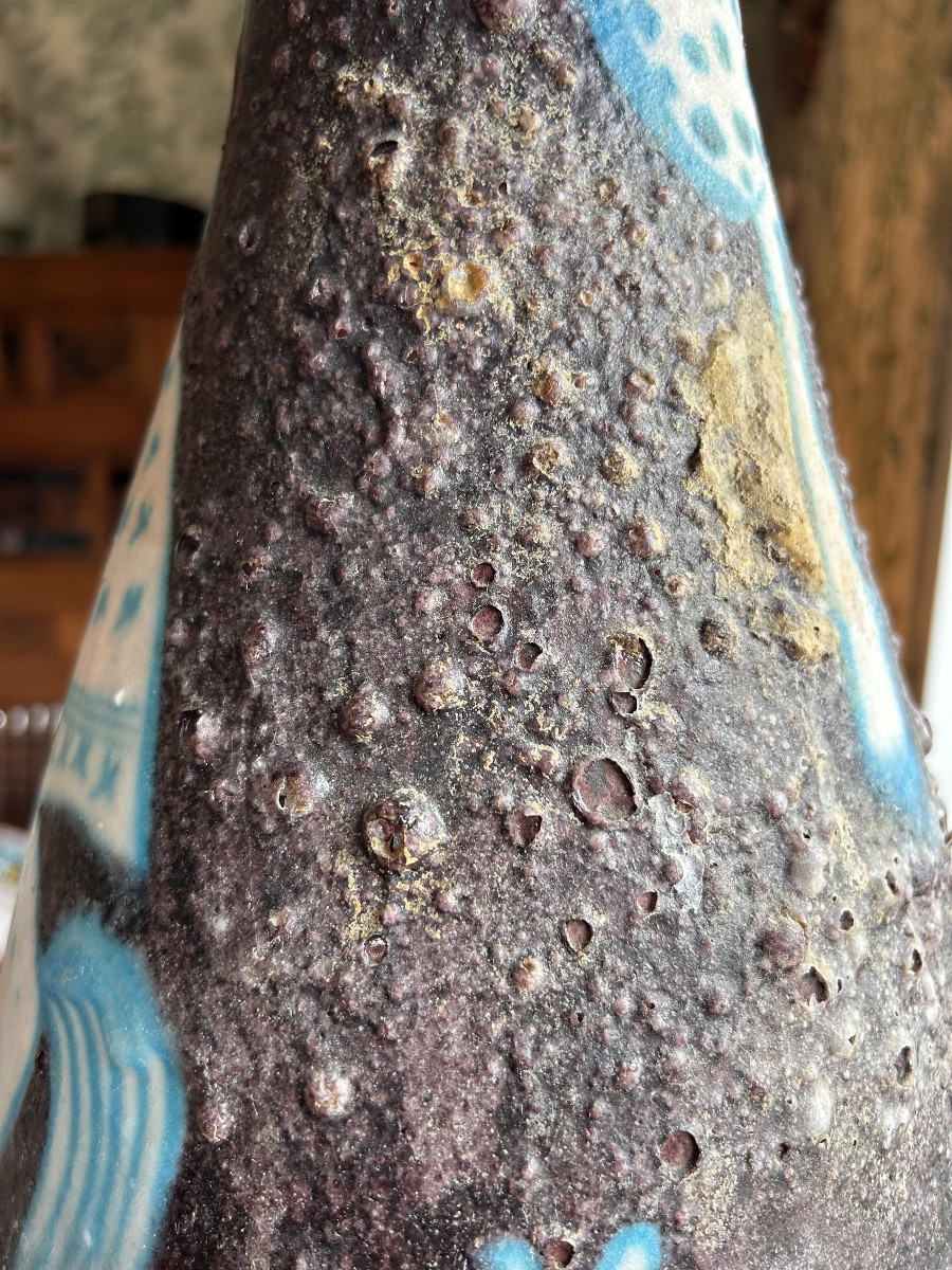 Large Ceramic Bottle Vase By Workshop Solimene , Vietri, Circa 1950-photo-1