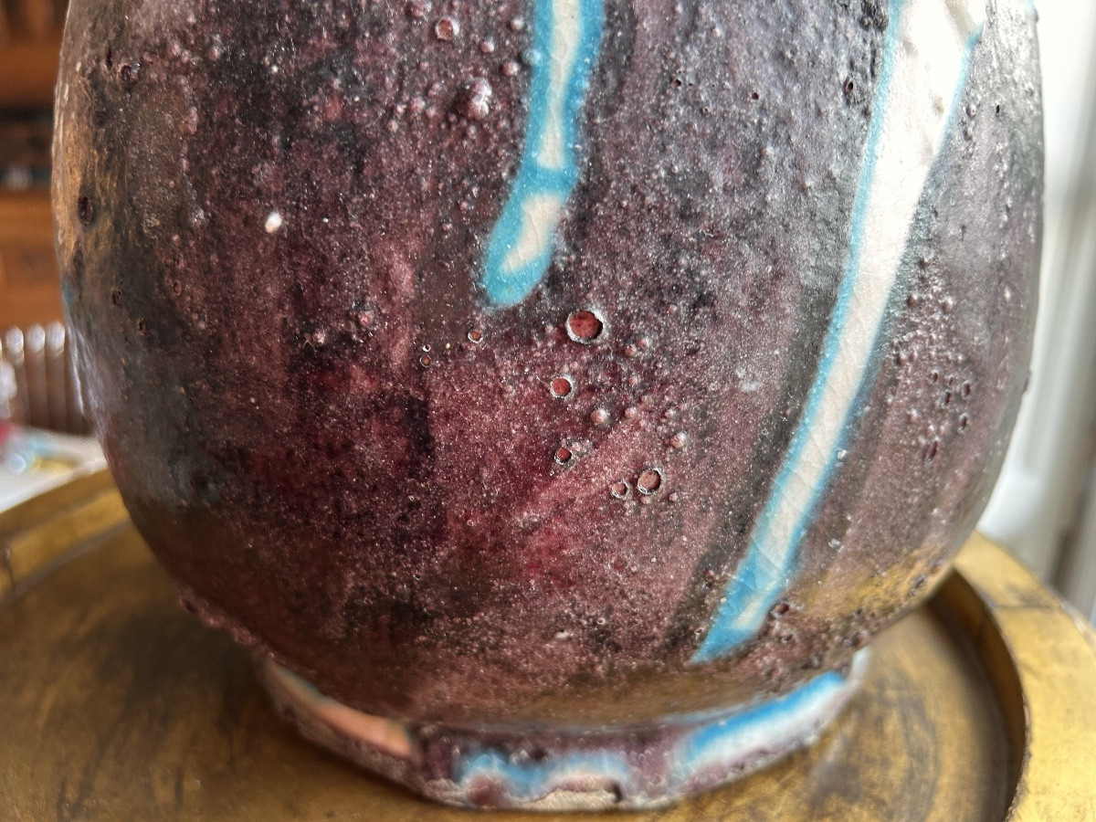 Large Ceramic Bottle Vase By Workshop Solimene , Vietri, Circa 1950-photo-4