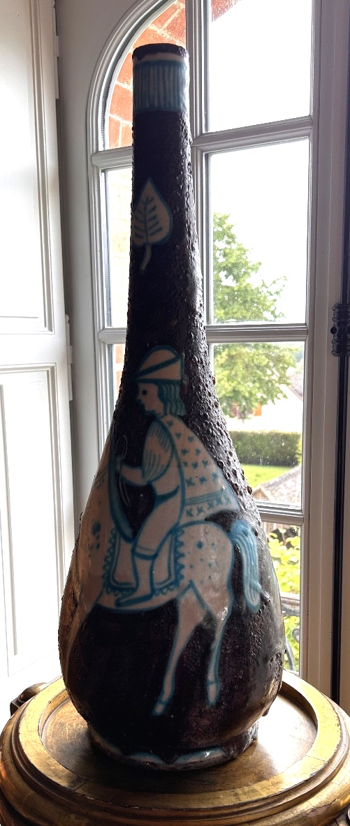 Large Ceramic Bottle Vase By Workshop Solimene , Vietri, Circa 1950