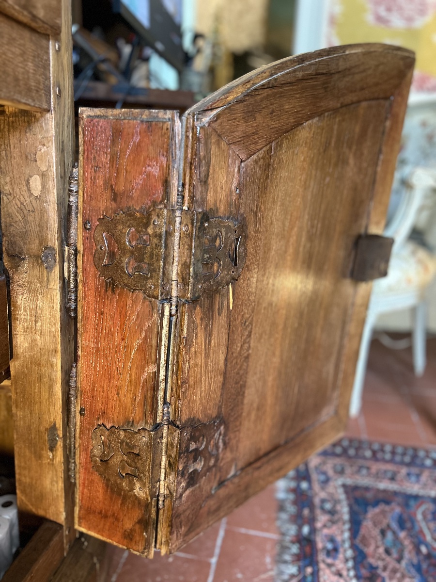18th Century Blond Oak Hunting Sideboard-photo-5
