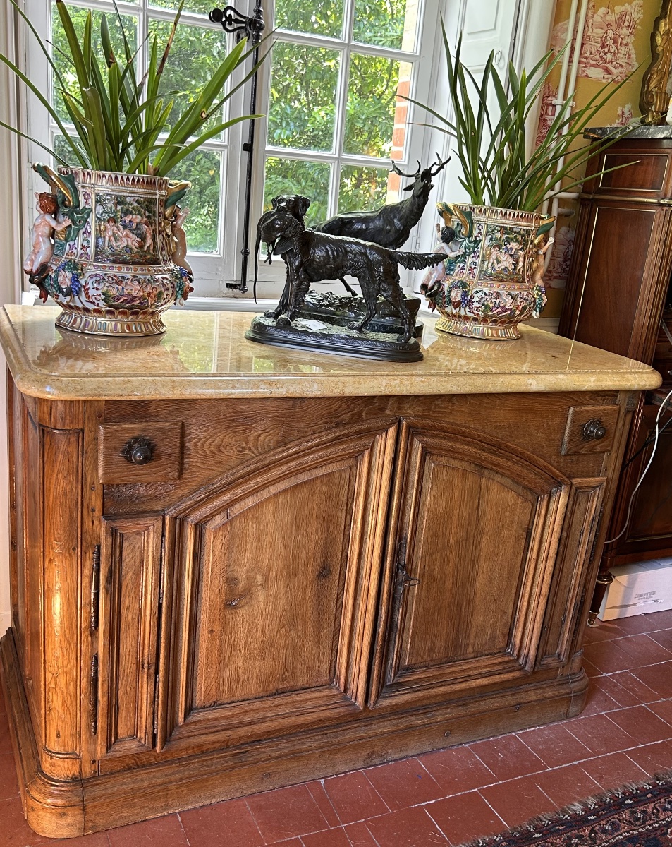 18th Century Blond Oak Hunting Sideboard-photo-8