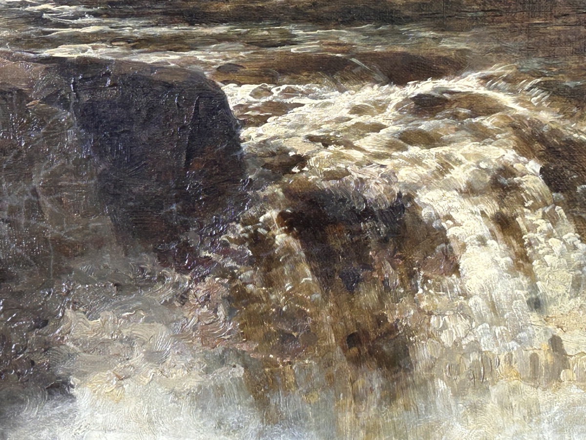 Waterfall In An English Landscape, Hst By J.b. Smith, 19th Century-photo-2