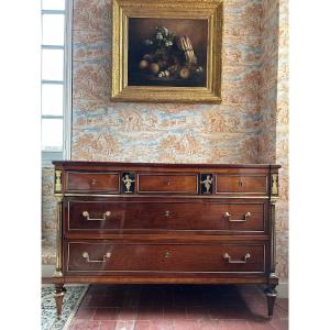 Rare Directoire Commode With Characters From Commedia Dell' Arte