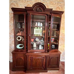 English Double Body Library In Mahogany From The 19th Century