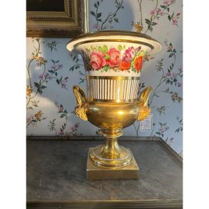 Empire Period “medici” Shaped Vase In Paris Porcelain