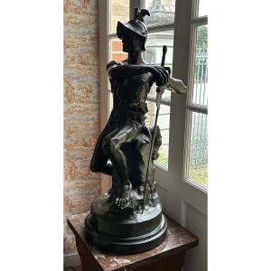 Bronze “the Victorious Warrior” M. Debut, Old Cast Iron.