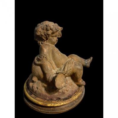 Bacchus Child Sculpture In Terracotta