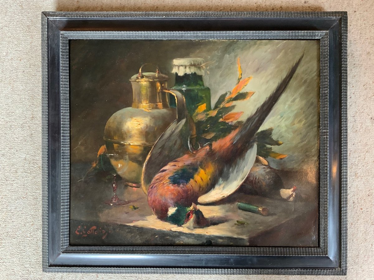 Pair Of Still Life Paintings Signed émile Gallois-photo-2
