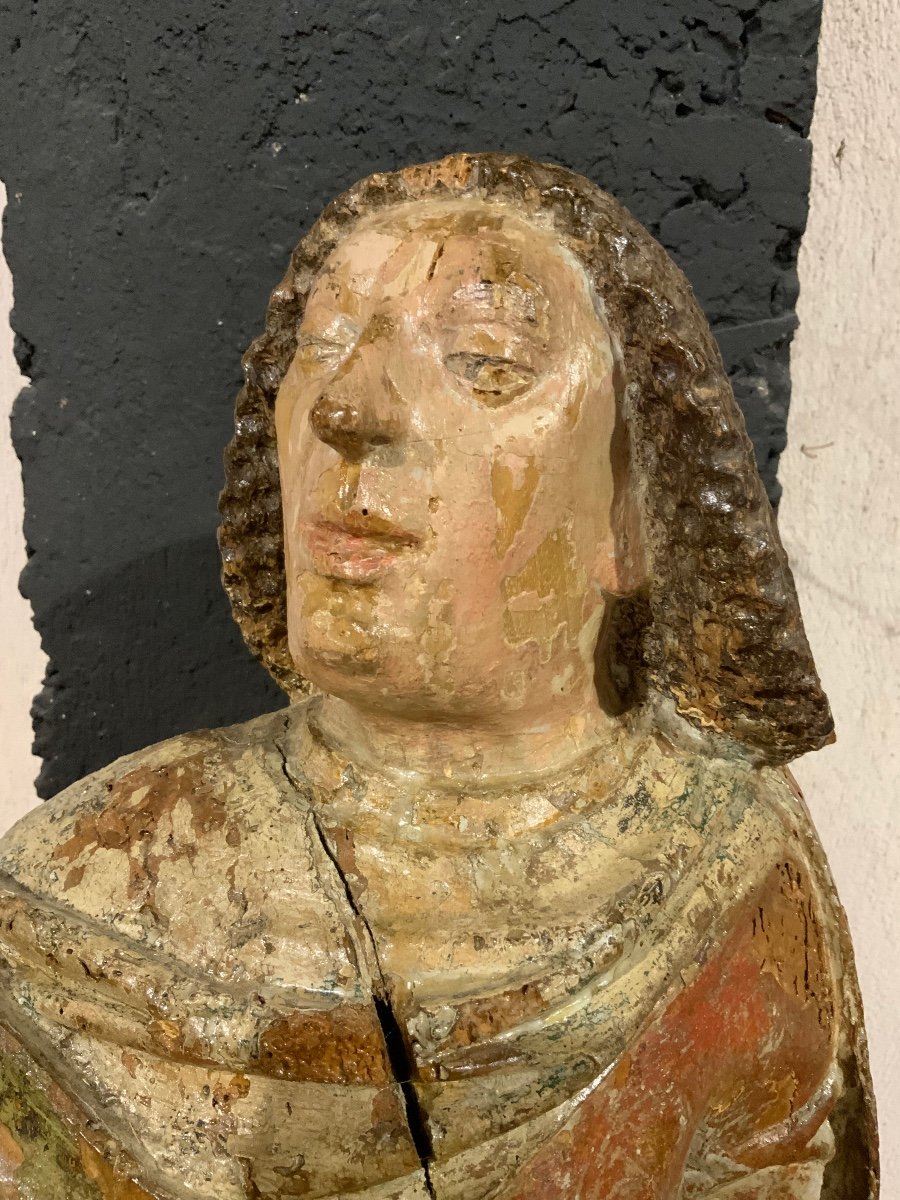 Polychrome Wood Sculpture Late 15th Century-photo-1