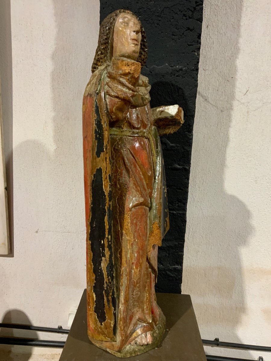 Polychrome Wood Sculpture Late 15th Century-photo-3