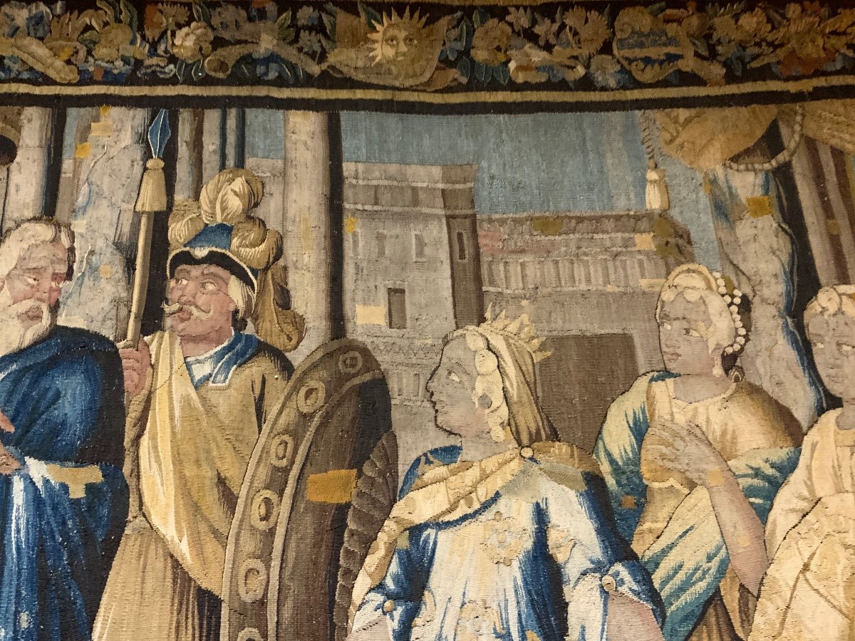 Aubusson Tapestry With Large Characters From The 17th Century-photo-4