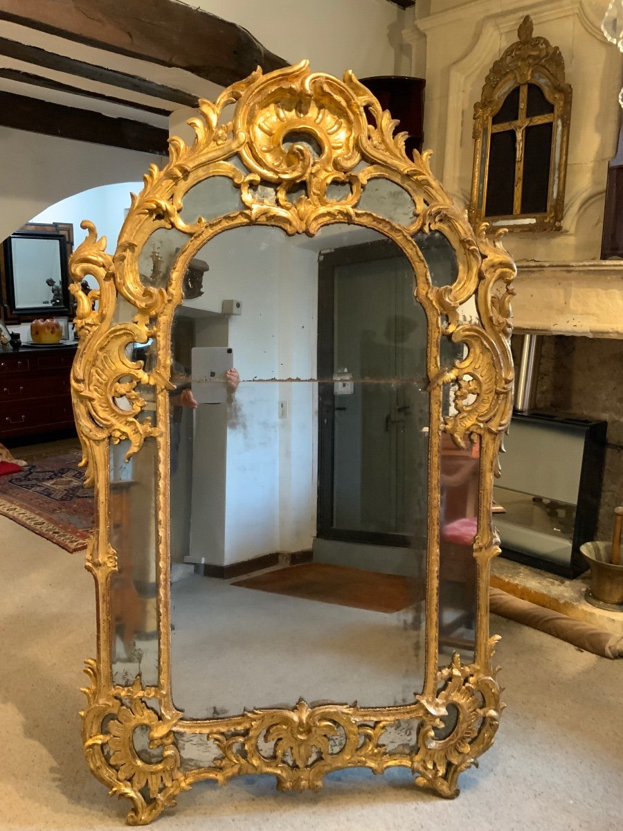 Miroir Régence à Parecloses XVIIIe Siècle