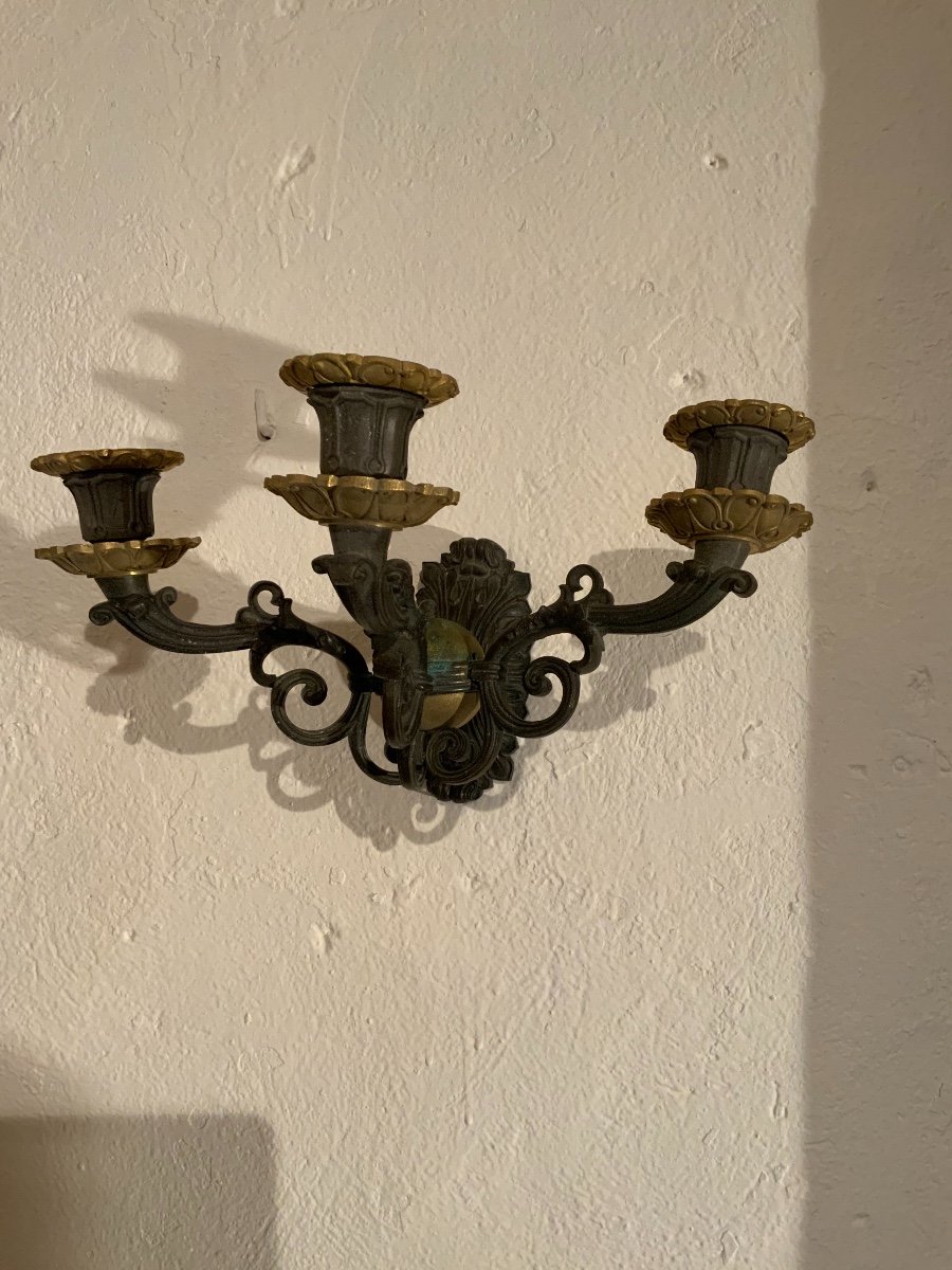  Four Bronze Sconces