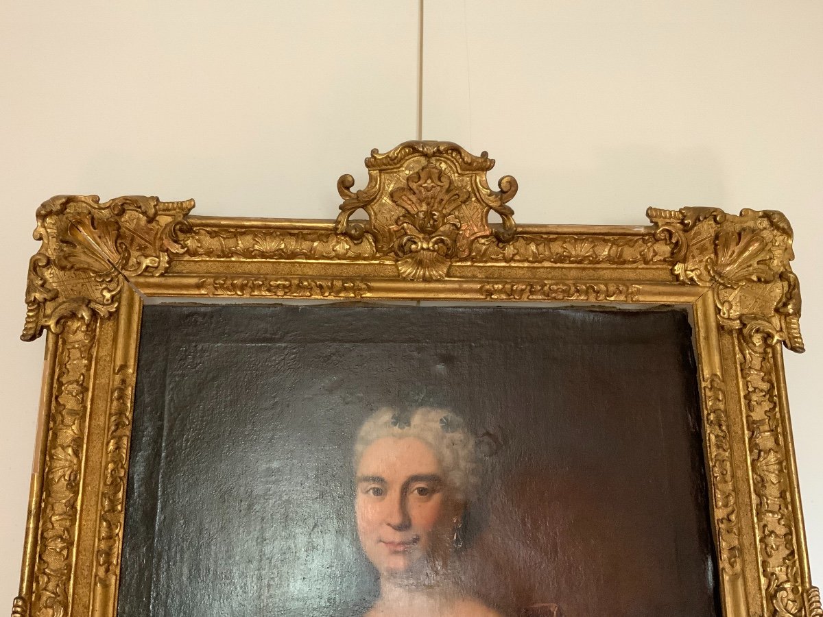 Tableau Portrait D’une Dame De Qualité époque Louis XIV-photo-2