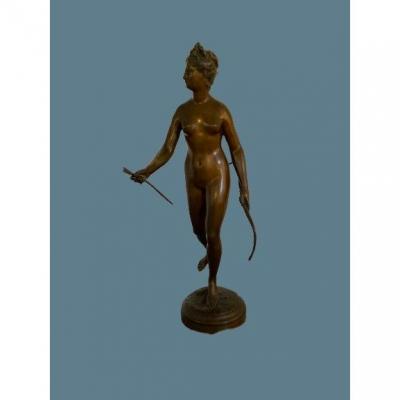 Diane Chasseresse Bronze Statue, After Houdon