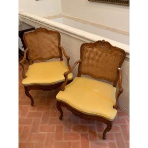 Pair Of Regency Canned Armchairs XVIII Th Century