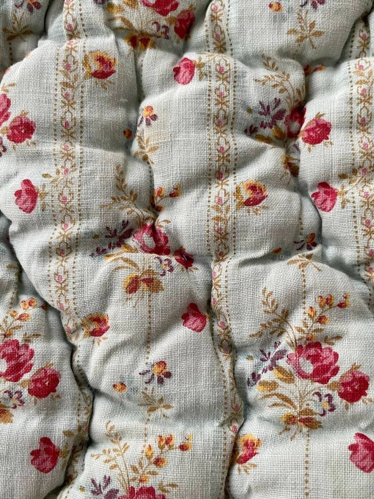 Couverture Piquée à Décor de Semis - Coton imprimé - Double Face - Début XXème-photo-4
