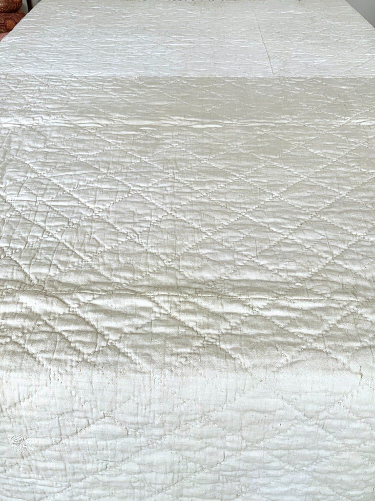 Couverture Piquée - Coton Imprimé - Dessus De Lit Provençal - XIXème -photo-5