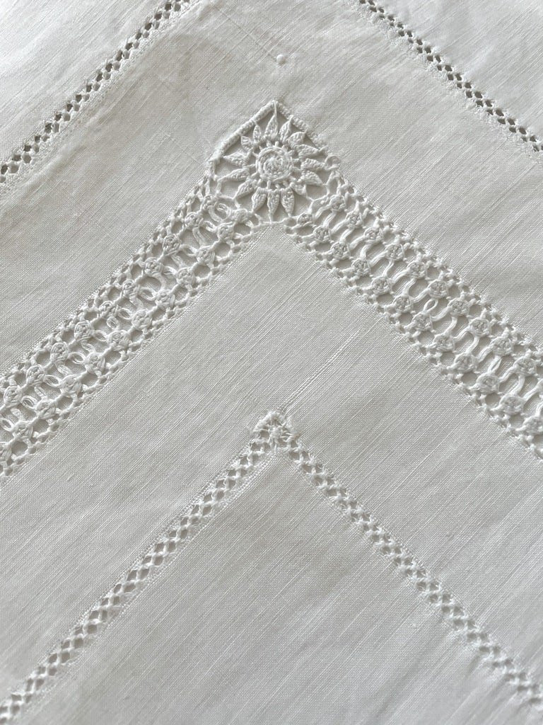Deux Taies d'Oreiller en Fil de Lin - Monogramme R-T avec Fleur de Lys - Fin XIXème -photo-3