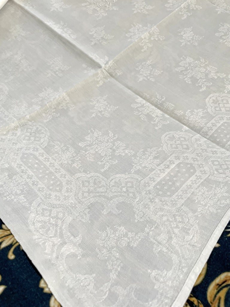 Set Of 11 Lb Numbered Table Napkins - Damask Linen - Late 19th Century-photo-1