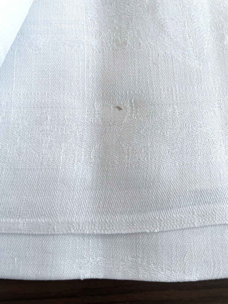 Service de Table en lin damassé - Nappe et 4 serviettes - Monogramme BB - XIXème - Linge ancien-photo-5