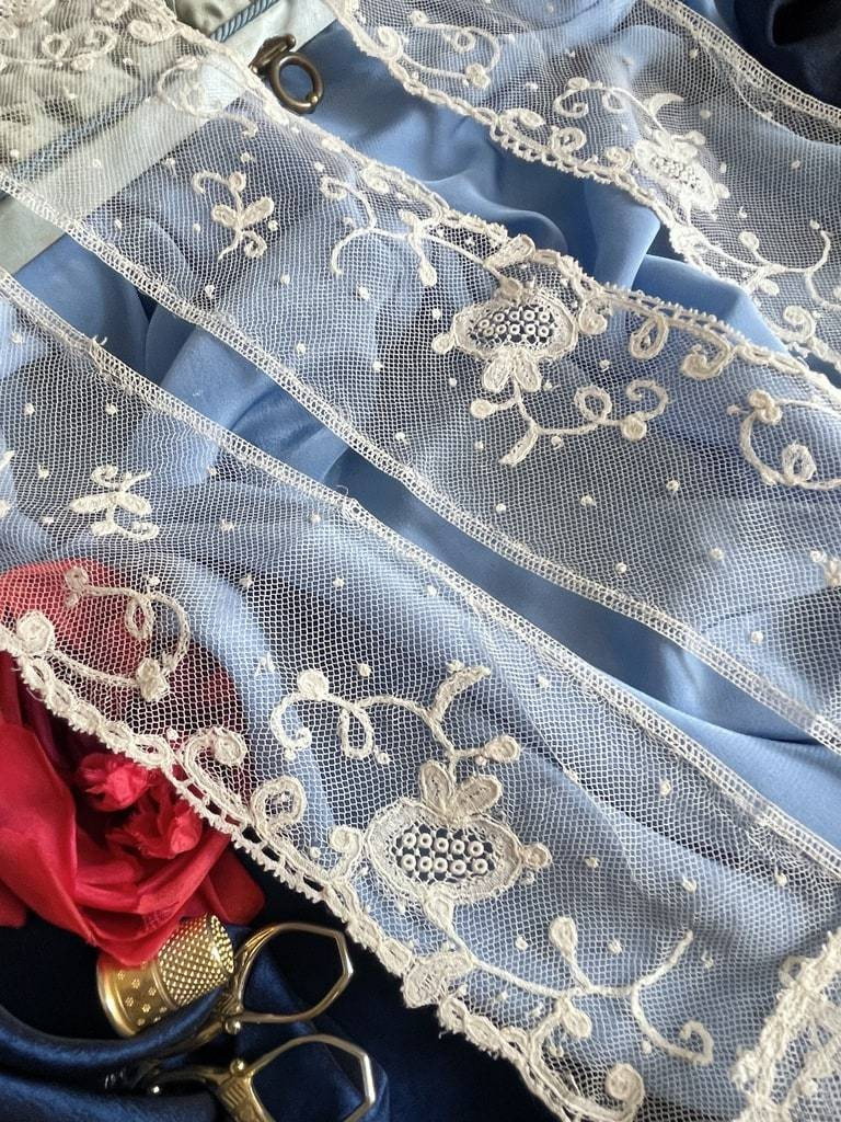 Dentelle d'application de Bruxelles - Motifs à l'aiguille sur fond au fuseaux - Fin XIXème 