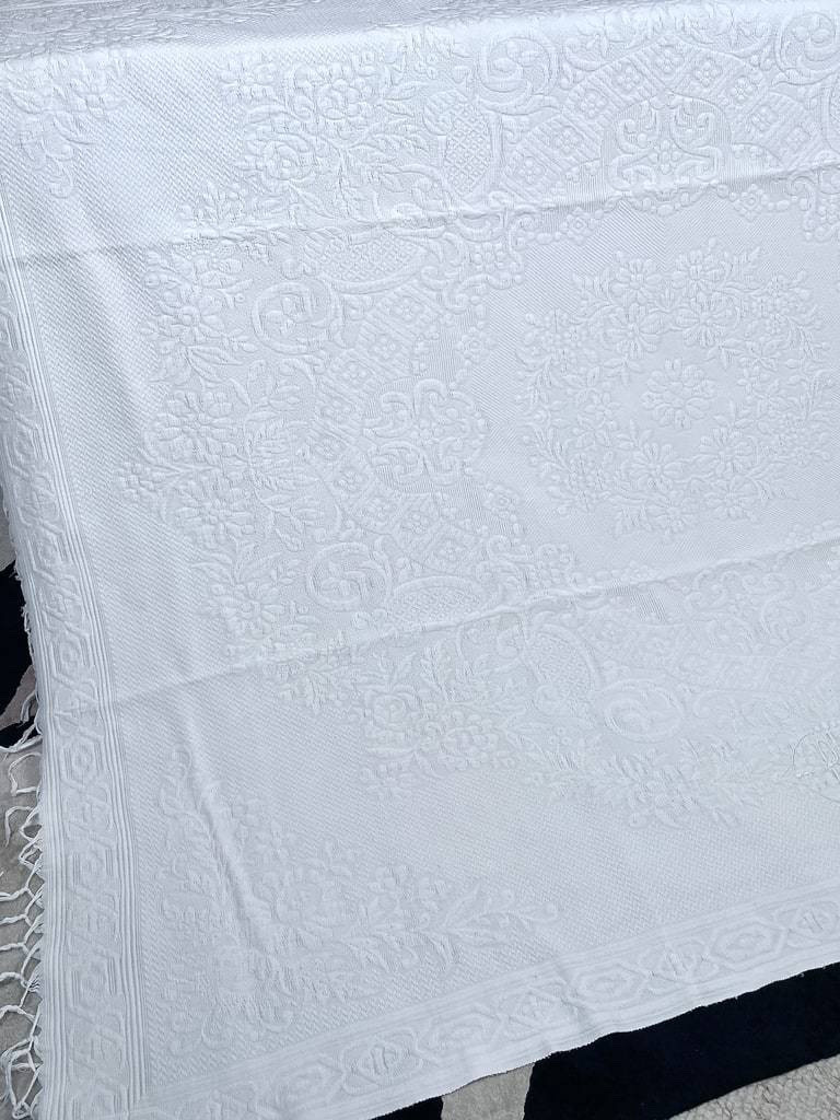 Provençal Blanket - Waffle Cotton Pique Marked Rl - Antique Trousseau Linen - Late 19th Century-photo-3