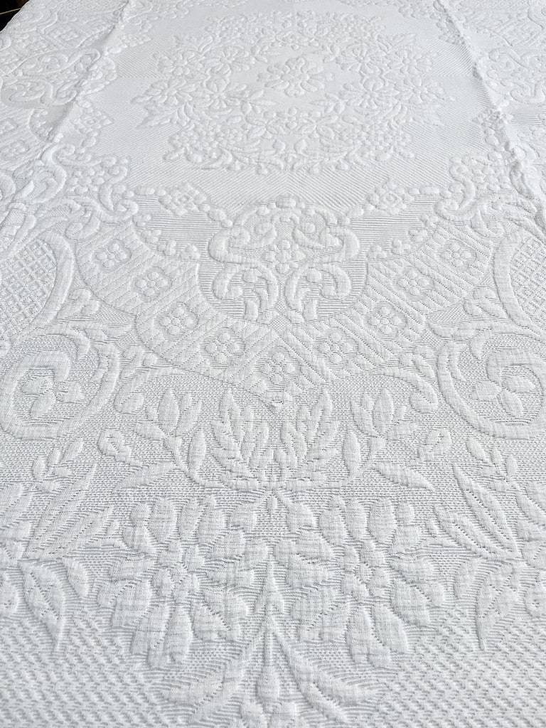 Provençal Blanket - Waffle Cotton Pique Marked Rl - Antique Trousseau Linen - Late 19th Century-photo-4