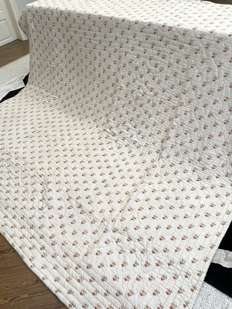 Piqué Marseillais Coton imprimé - Couverture - Dessus de lit Provençal - Linge ancien-photo-4