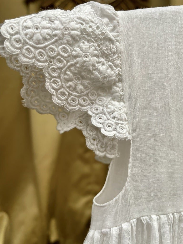 Robe de Baptême en linon finement brodé - Linge ancien pour bébé-photo-6