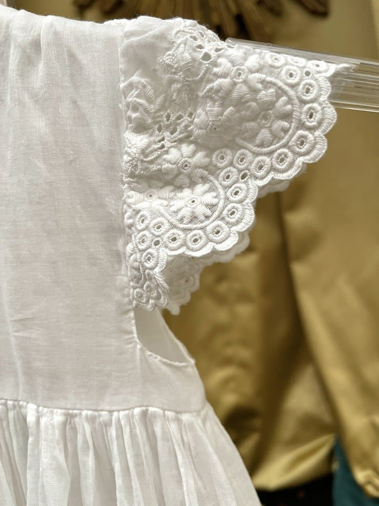 Robe de Baptême en linon finement brodé - Linge ancien pour bébé-photo-7