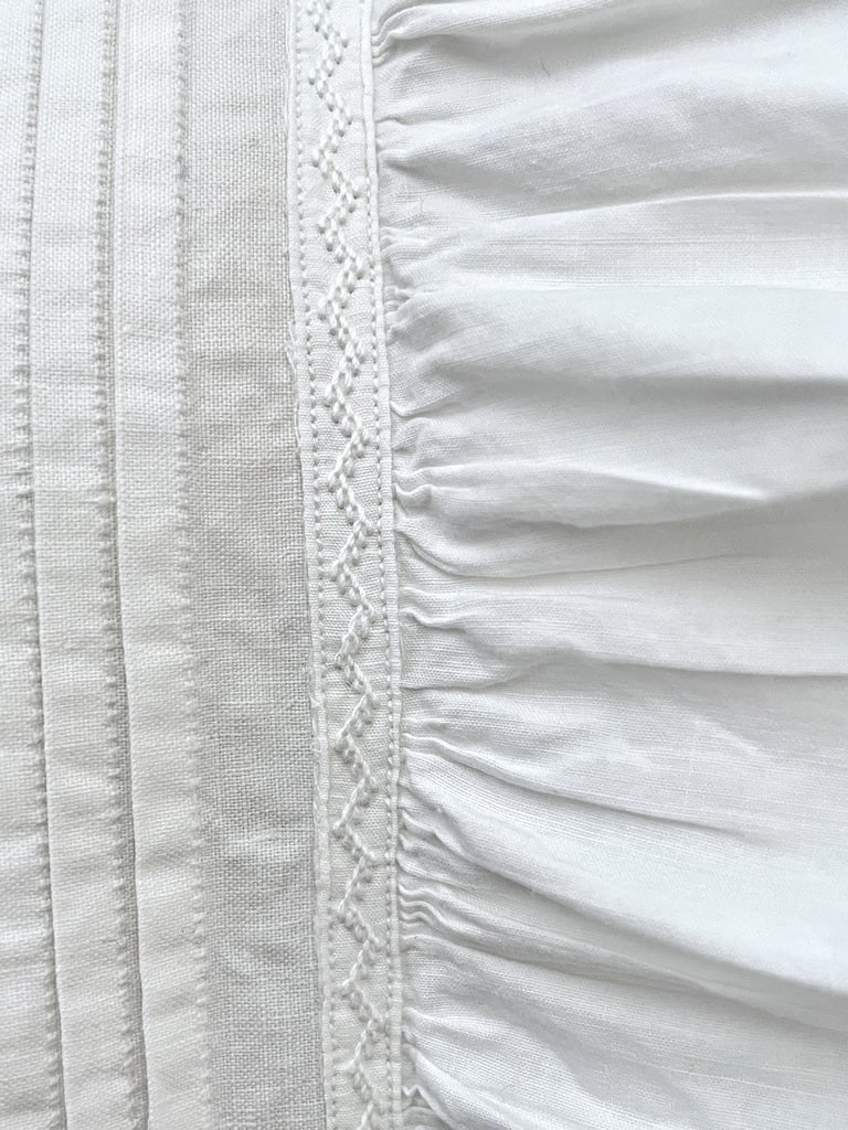 Chemisier en percale de coton fin - Plis religieuse et volants festonné - Vers 1900-photo-4
