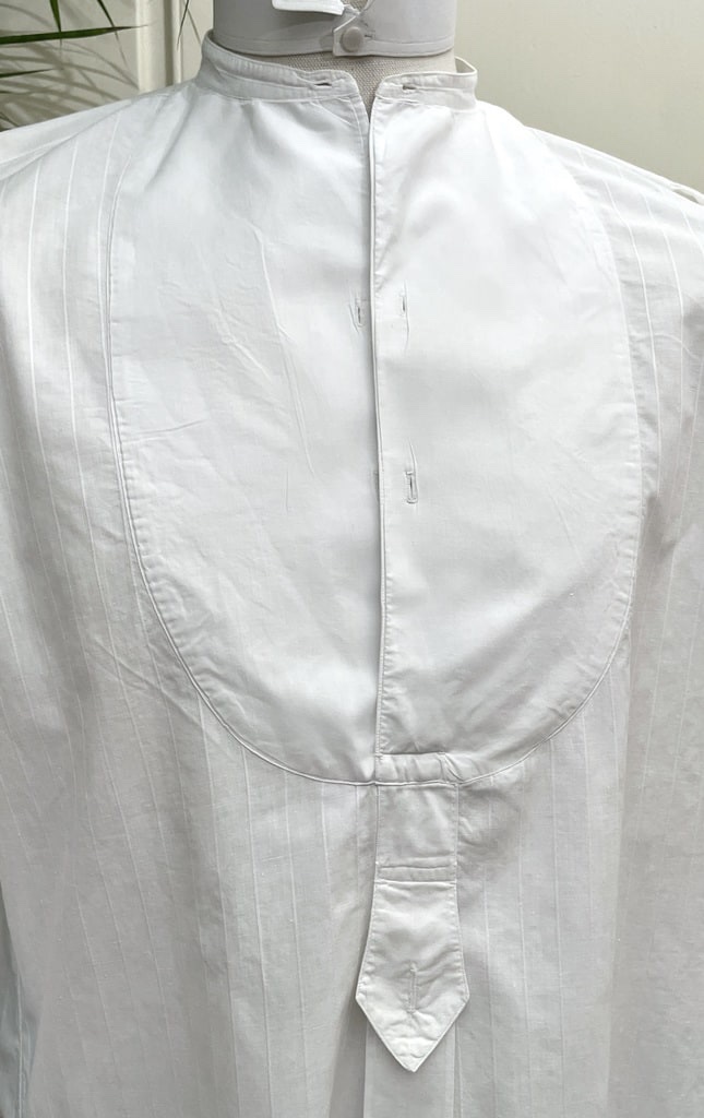 Chemise de soirée pour homme -  Plastron et manchettes fixes - Vers 1900-photo-2