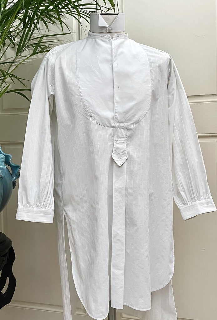 Chemise de soirée pour homme -  Plastron et manchettes fixes - Vers 1900