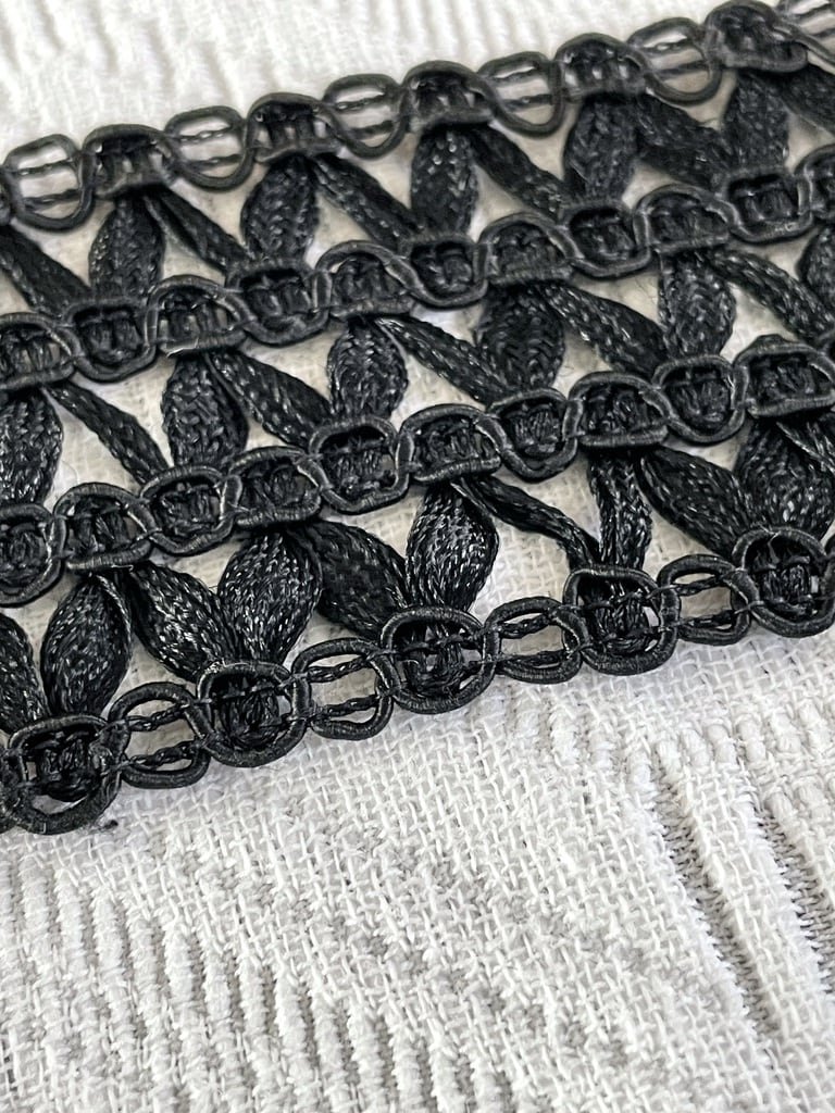 Ceinture en franges de soie noires - Mode anciennes vers 1920 - 1925-photo-4