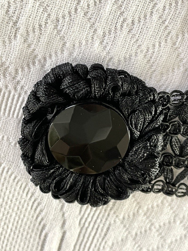 Ceinture en franges de soie noires - Mode anciennes vers 1920 - 1925-photo-5