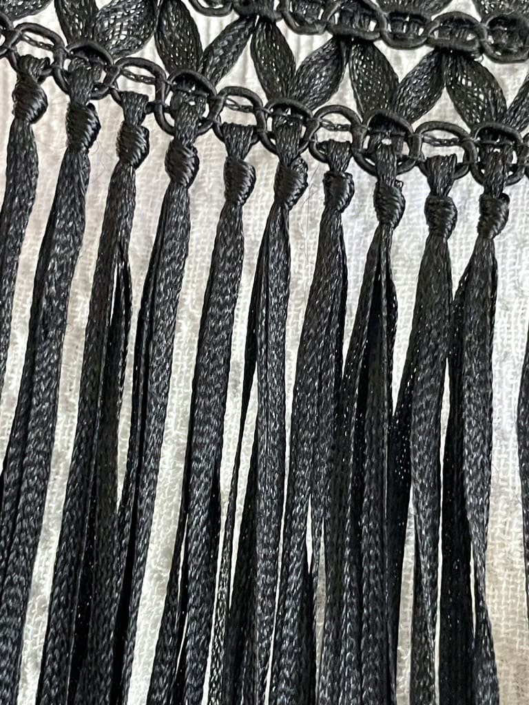 Ceinture en franges de soie noires - Mode anciennes vers 1920 - 1925-photo-7