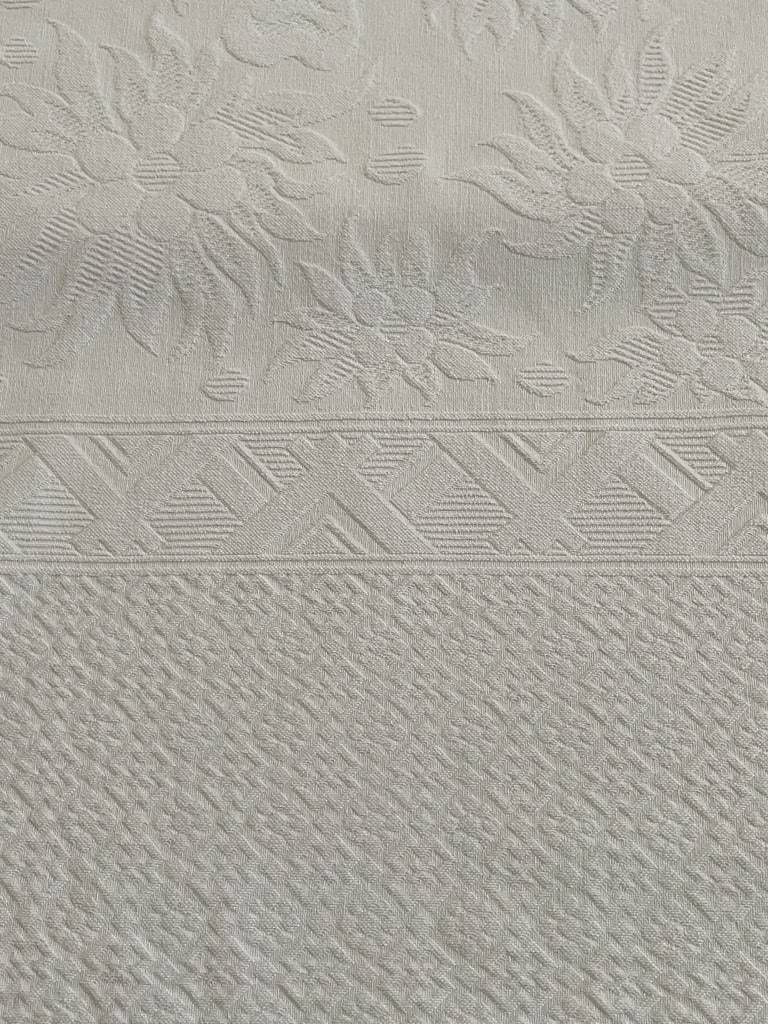 Flat-weave Cotton Piqué Wedding Blanket - Double Bp Monogram - Vintage Linens -photo-3